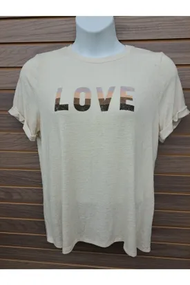 "Love" rolled sleeves tee shirt