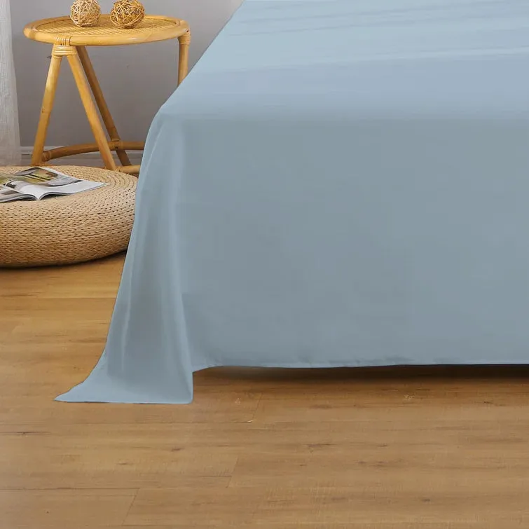 Rest Super Soft King Flat Sheet 220x240cm-Metalic Blue