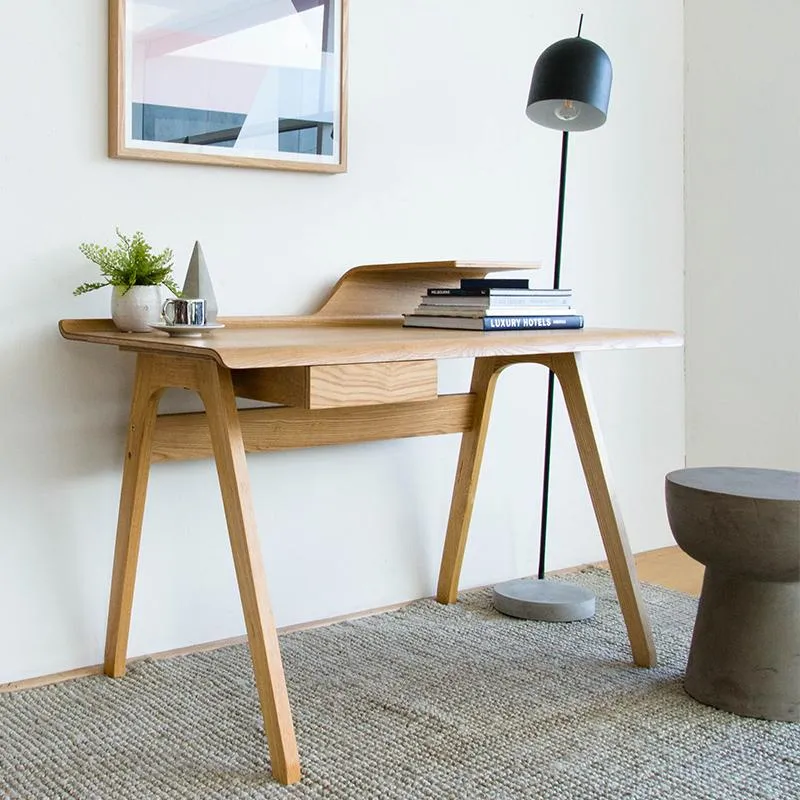 Ruban Wooden Home Office Desk - Natural