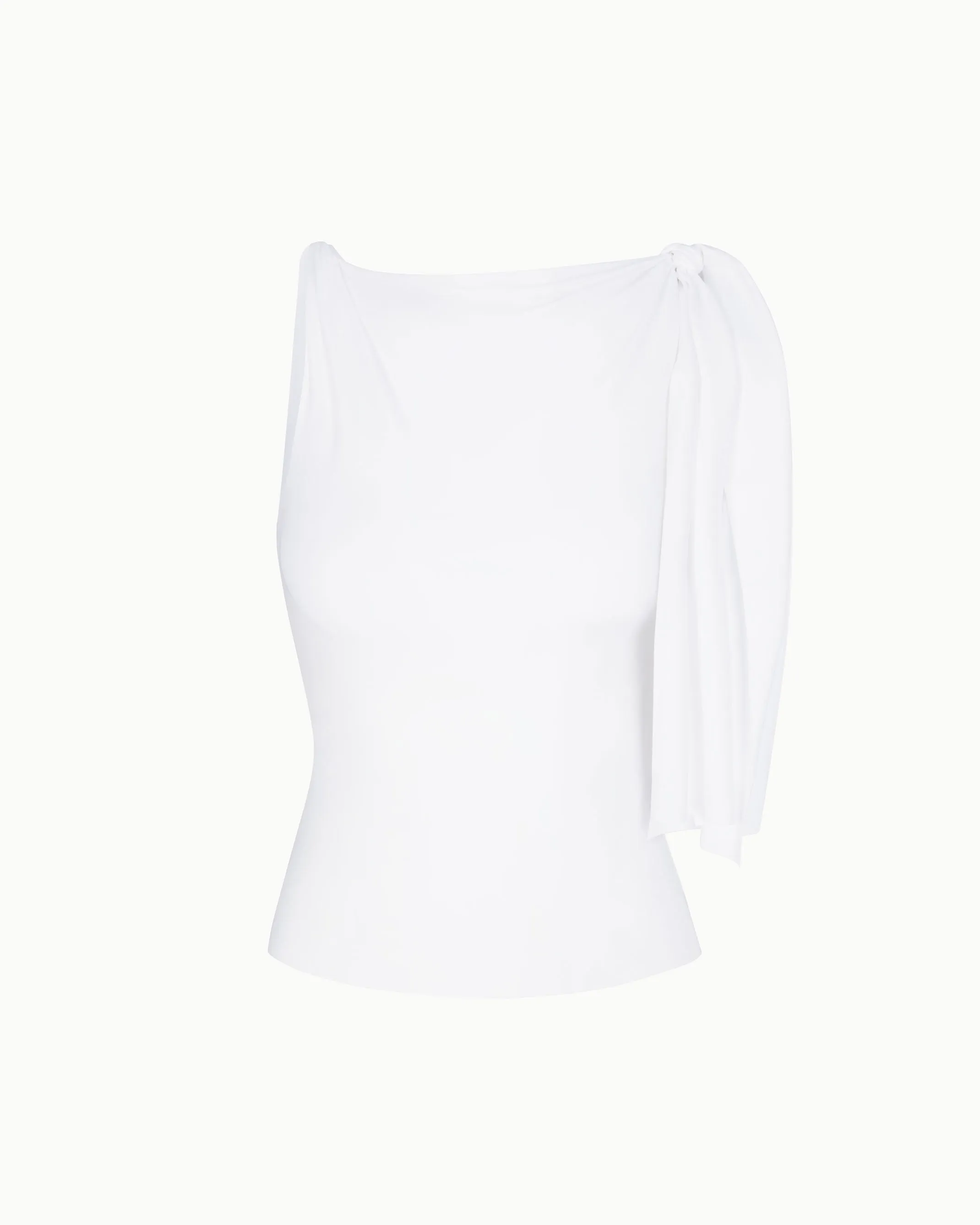 Sleek Stretch Knotted Top | Bright White