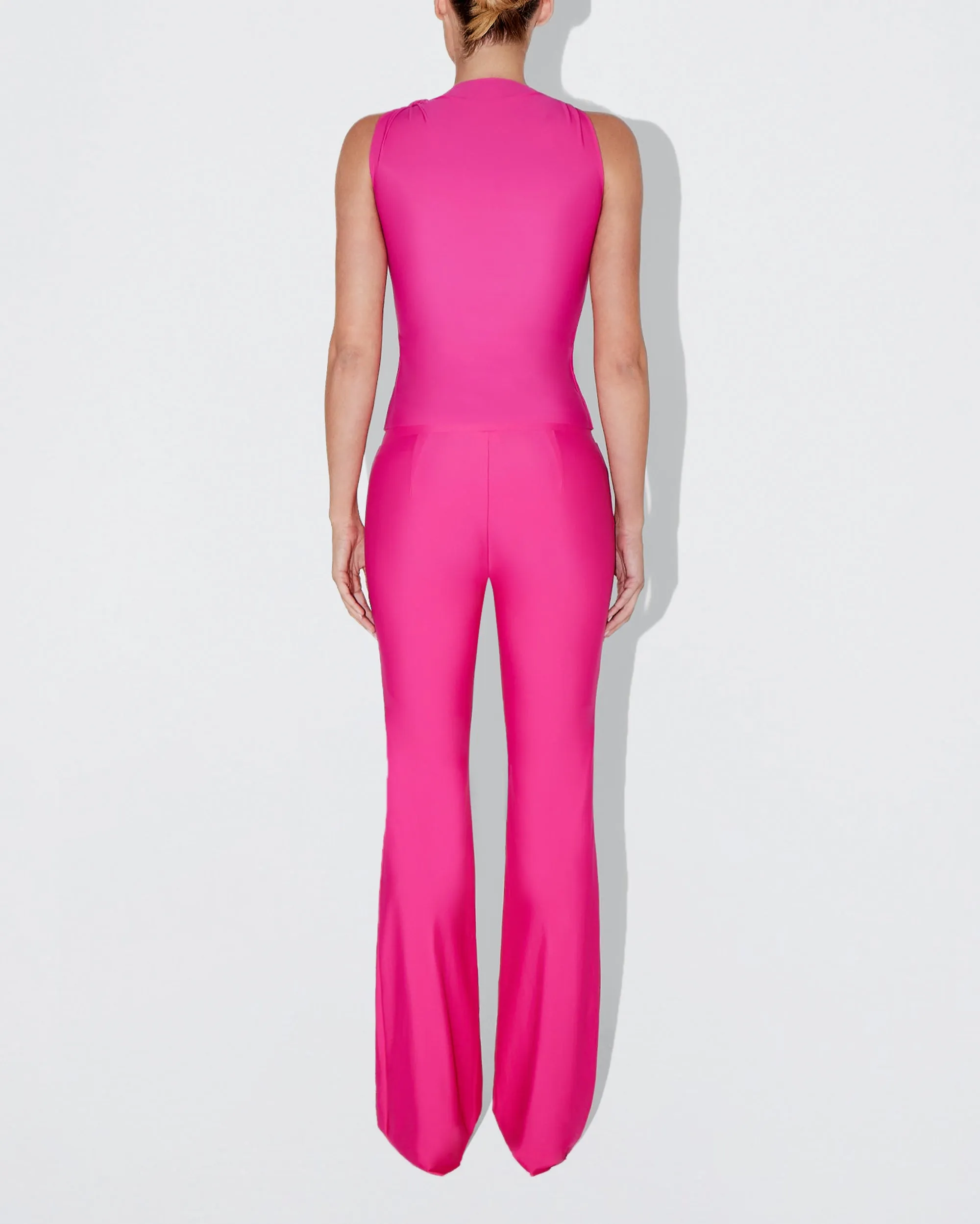 Sleek Stretch Knotted Top | Fuchsia