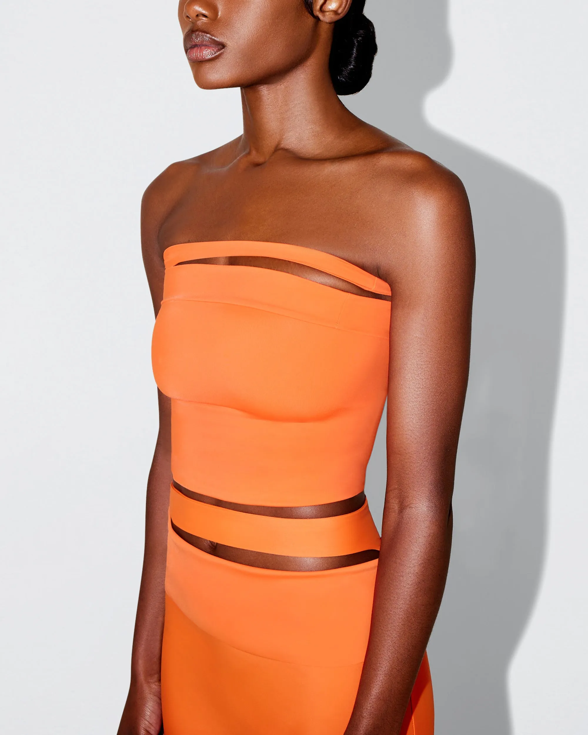 Sleek Stretch Tube Top | Papaya