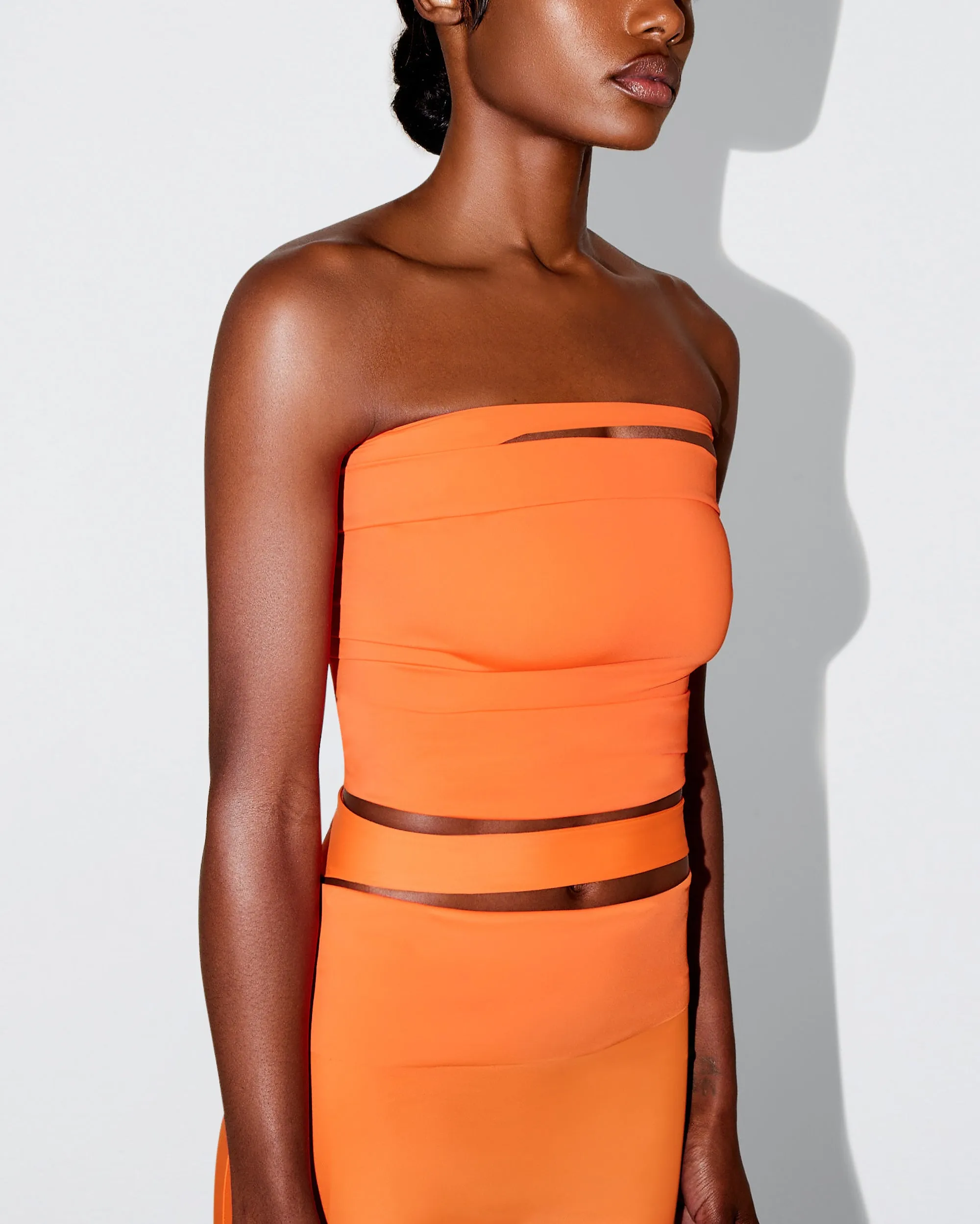 Sleek Stretch Tube Top | Papaya