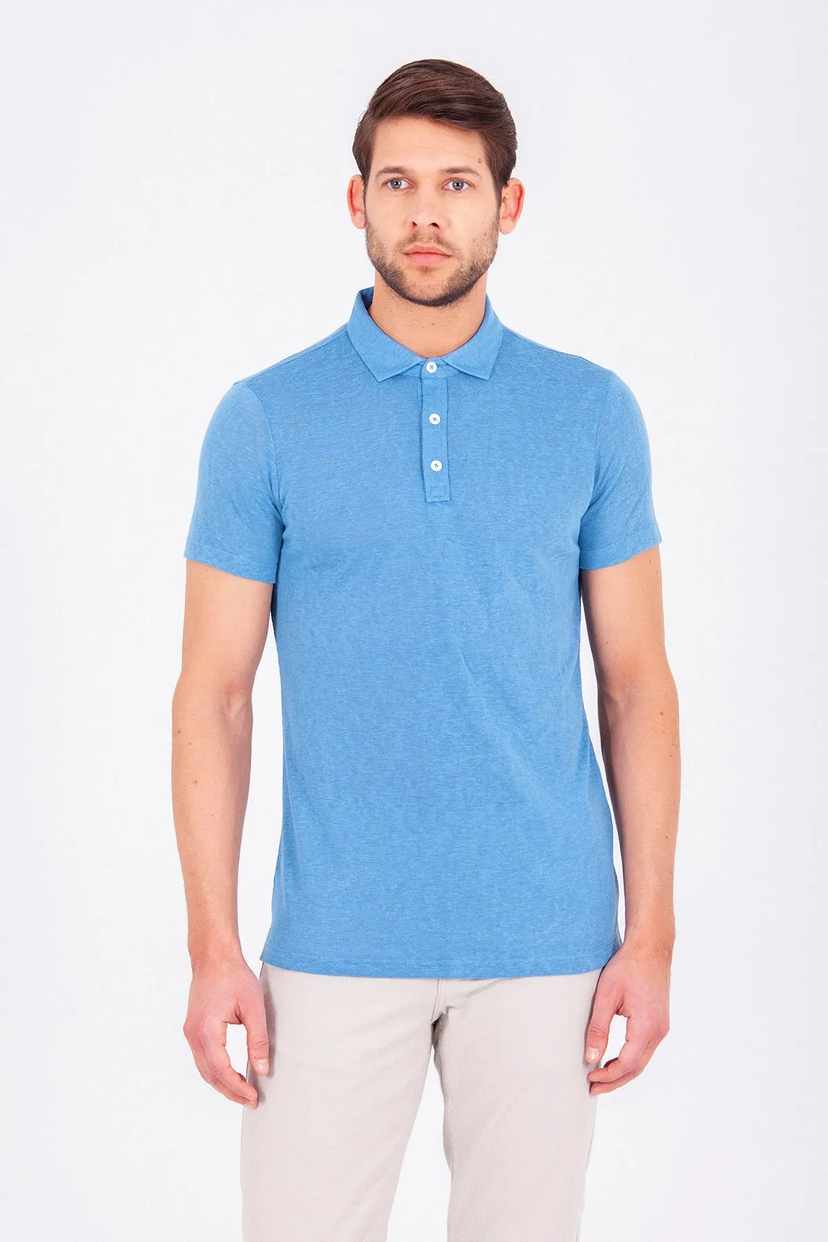 Slim Fit Blue Polo T-Shirt