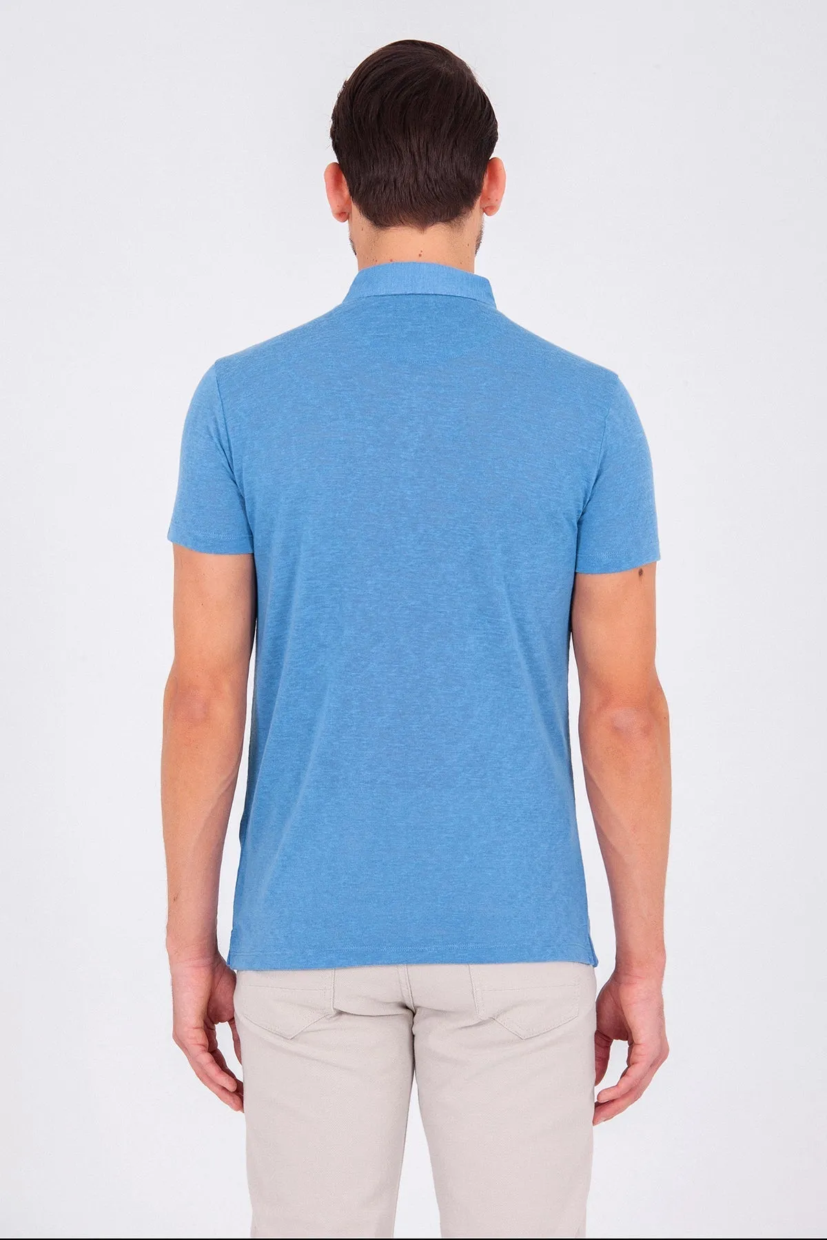 Slim Fit Blue Polo T-Shirt