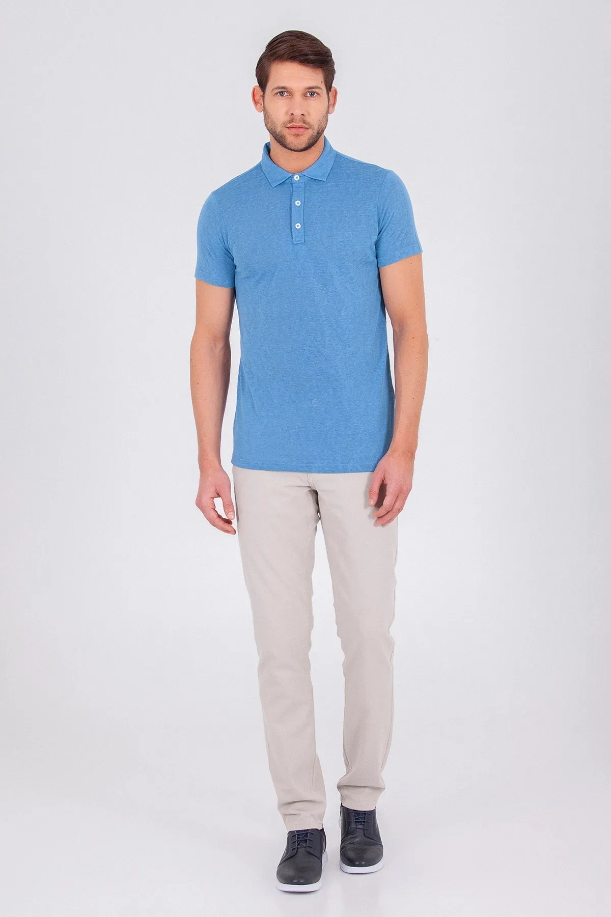 Slim Fit Blue Polo T-Shirt