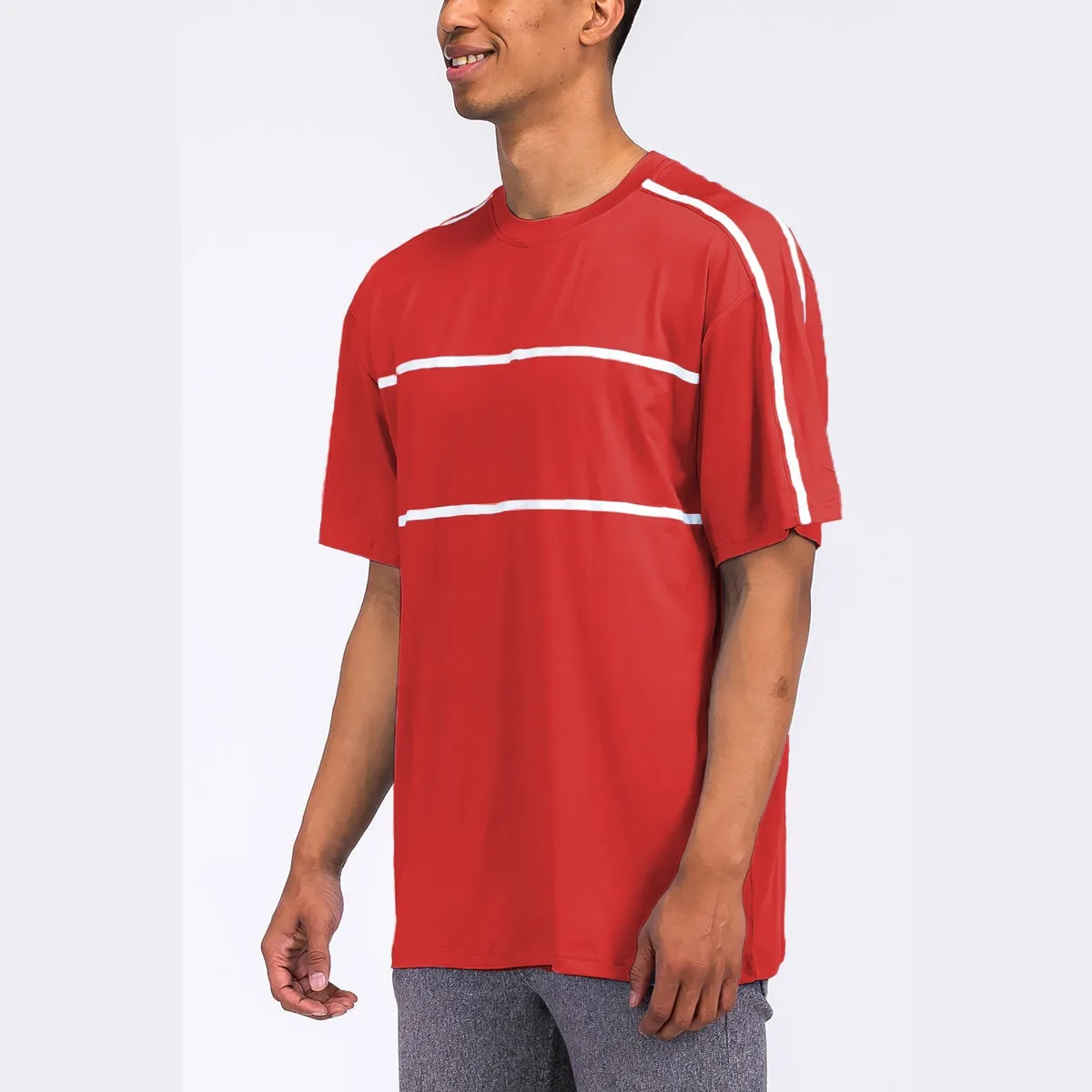 Solid Red Jordan Tape Tee