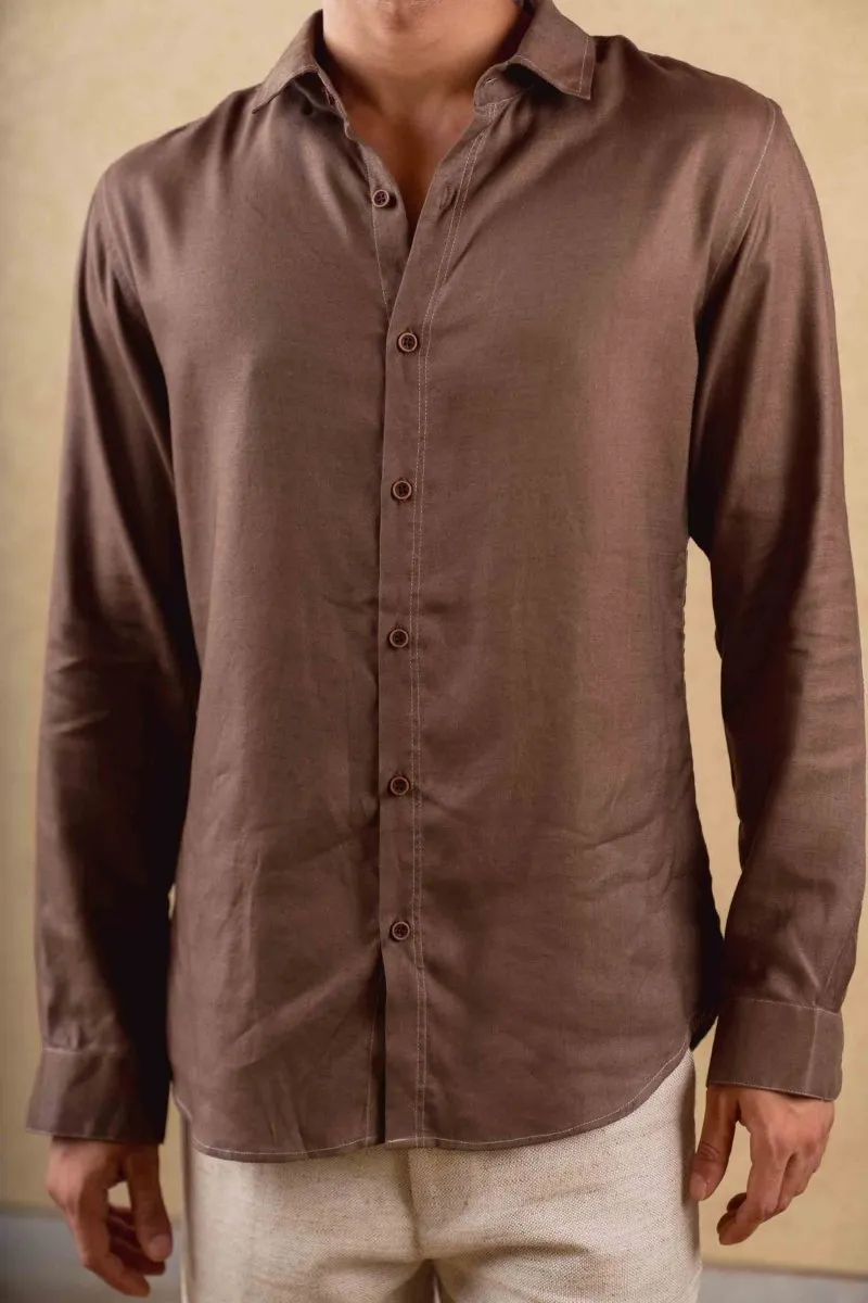 Solstice Shirt - Brown - Hemp Tencel