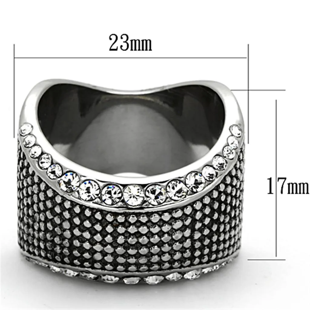 Stainless Steel Ring Top GRD Crystal Clear TK1198 for Men Style High