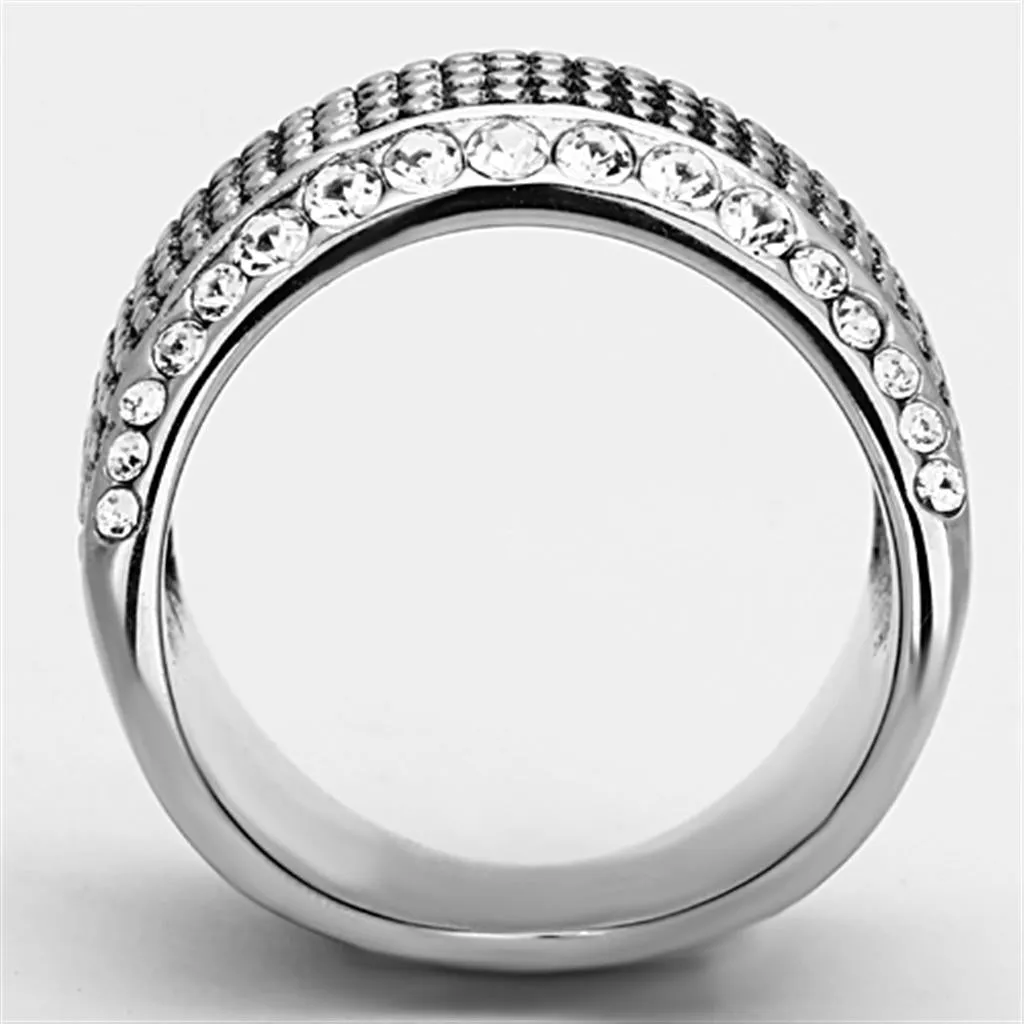 Stainless Steel Ring Top GRD Crystal Clear TK1198 for Men Style High