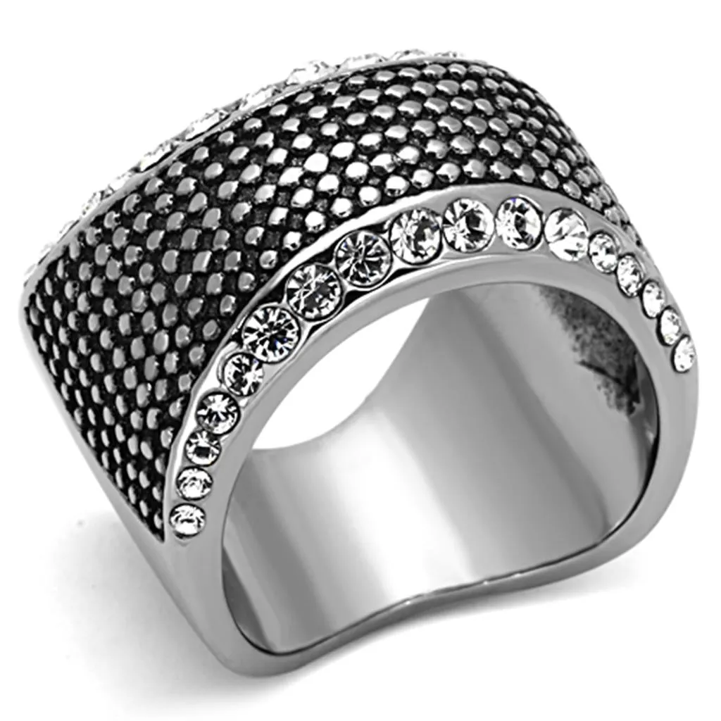 Stainless Steel Ring Top GRD Crystal Clear TK1198 for Men Style High