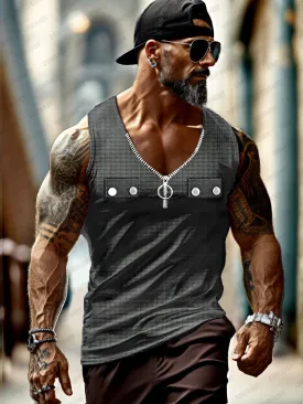 Stylish Textured Athletic Tank Top