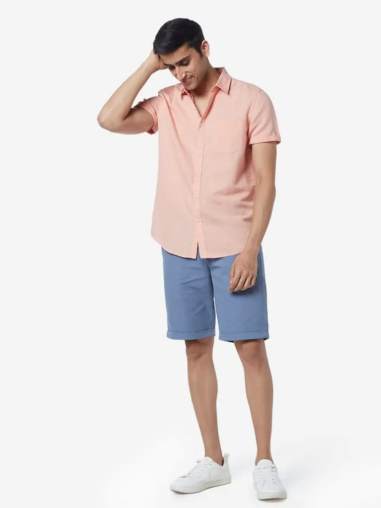 WES Casuals Coral Slim-Fit Shirt