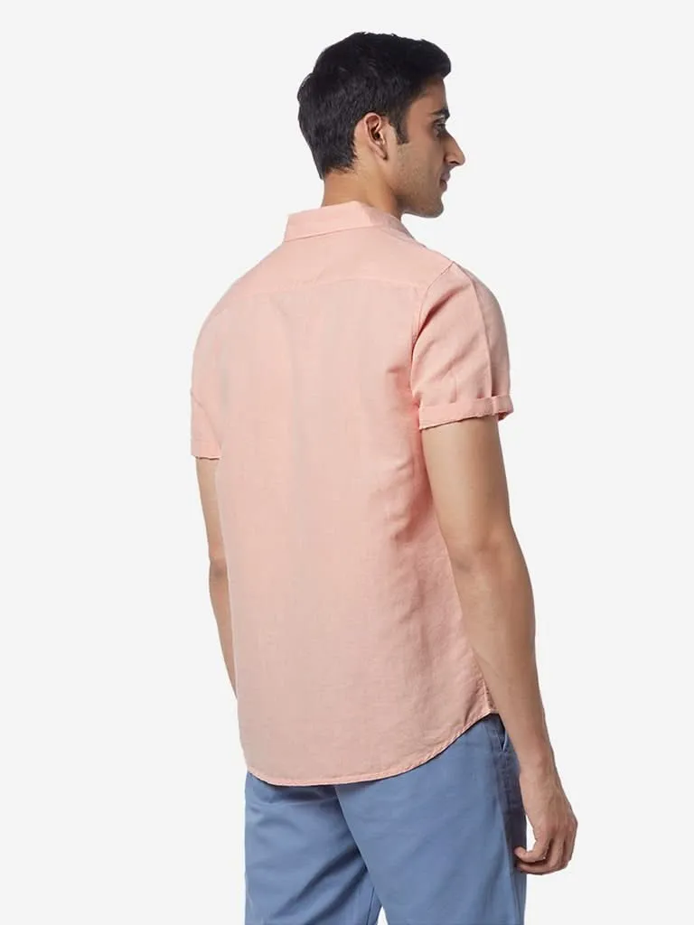 WES Casuals Coral Slim-Fit Shirt