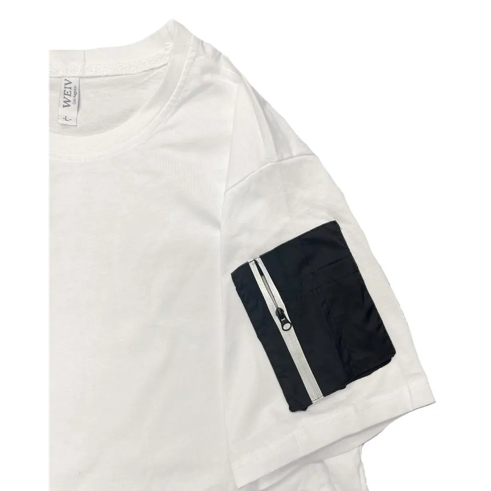 White Sleeve Pouch Tee