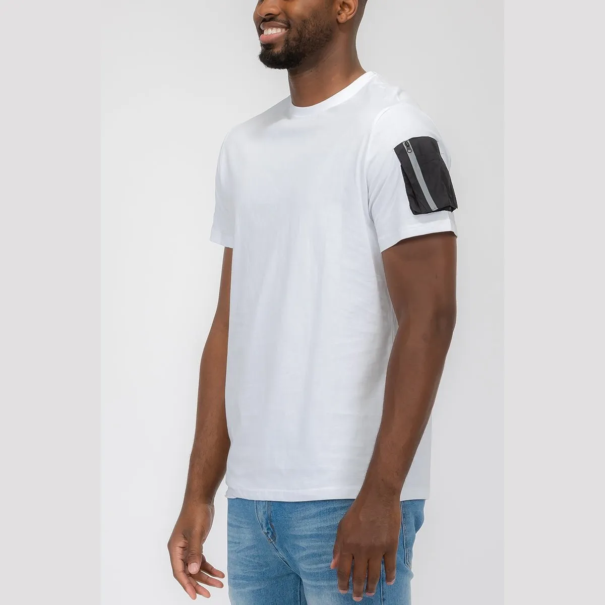 White Sleeve Pouch Tee