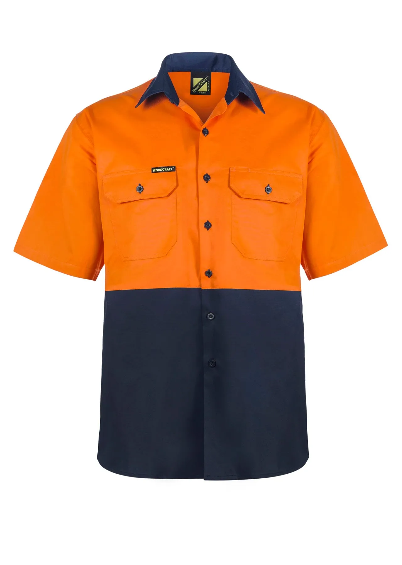 WS4248 LIGHTWEIGHT HI VIS SHORT SLEEVE VENTED COTTON DRILL SHIRT