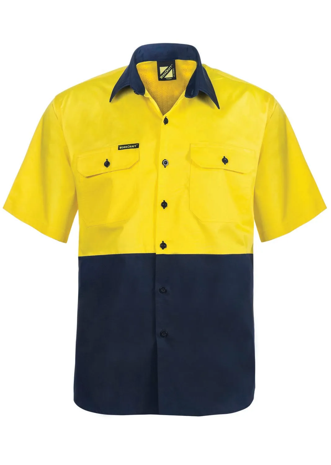 WS4248 LIGHTWEIGHT HI VIS SHORT SLEEVE VENTED COTTON DRILL SHIRT